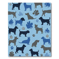 Charming Blue and Gray Dog Collage Rug