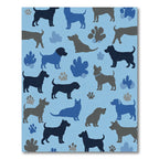 Charming Blue and Gray Dog Collage Rug