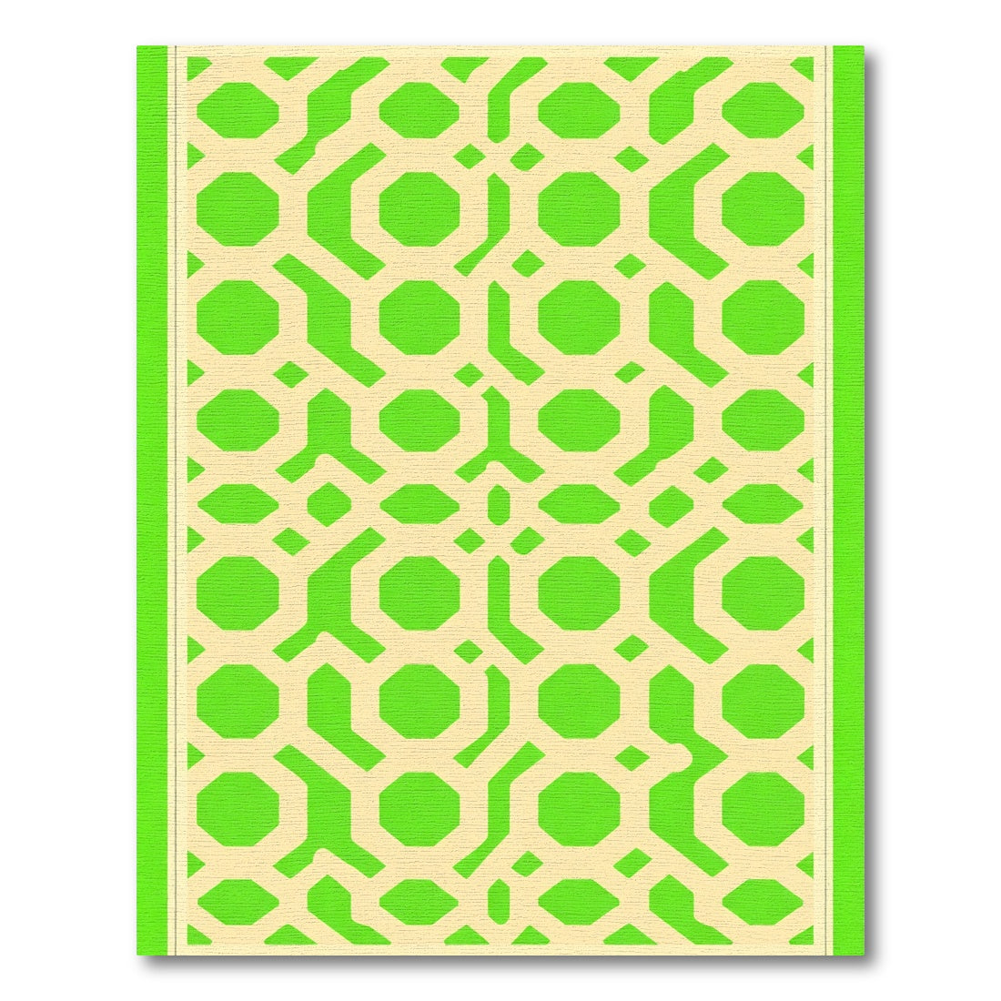 Bold Geometric Octagon Lattice Rug