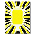 Vibrant Yellow Black Linear Burst Rug