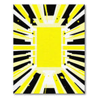 Vibrant Yellow Black Linear Burst Rug