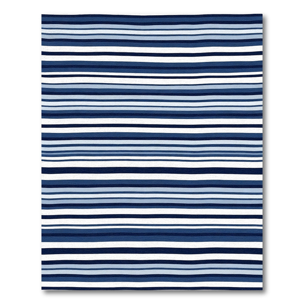 Navy Blue And White Striped Runner Rug