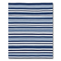 Navy Blue And White Striped Runner Rug