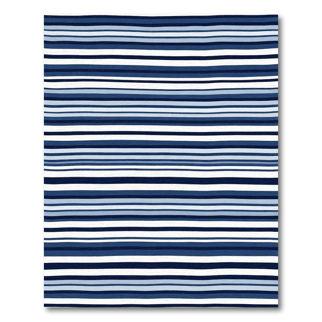 Navy Blue And White Striped Runner Rug