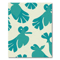 Teal Abstract Tropical Leaf Composition Rug