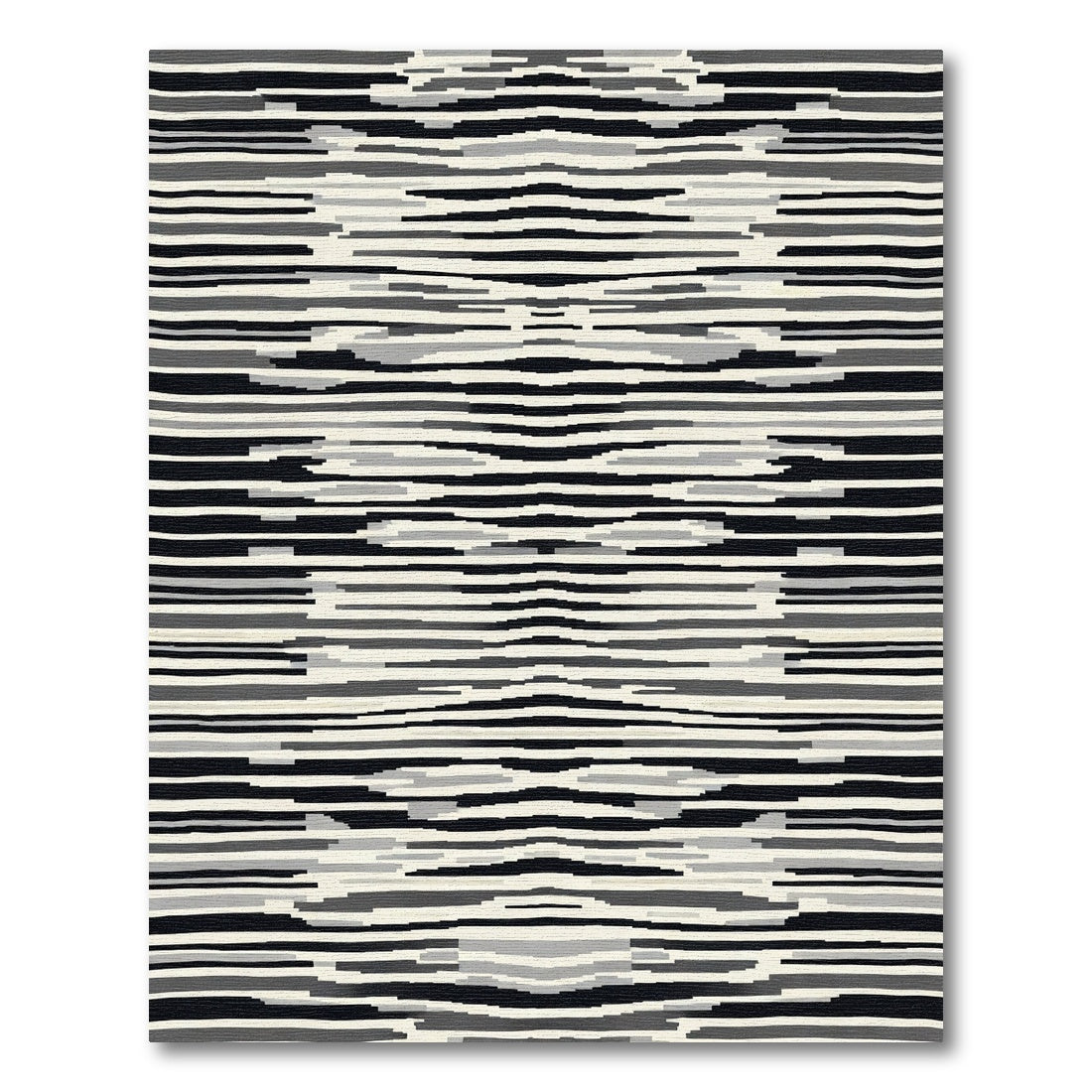 Monochromatic Horizontal Stripe Abstract Rug