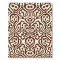 Cream Brown Damask Baroque Flourish Rug