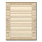 Sandy Beige Geometric Striped Rug