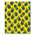 Yellow Teal Whimsical Faces Rug