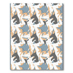 Abstract Grey Blue Tan Camo Animals Rug