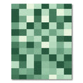 Verdant Forest Green Pixel Squares Rug