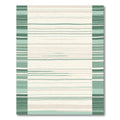 Subtle Sage Green Striped Rectangles Rug