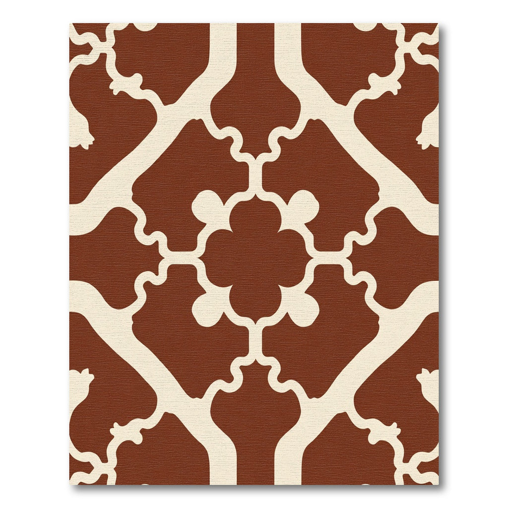 Terracotta Cream Gothic Leaf Vine Rug
