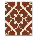 Terracotta Cream Gothic Leaf Vine Rug