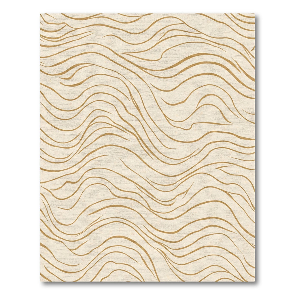 Cream and Gold Organic Swirl Rug