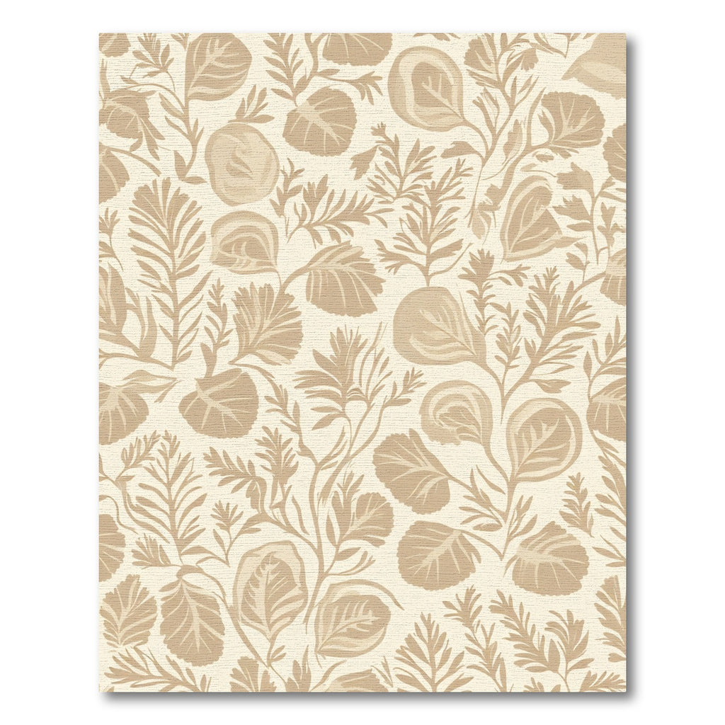 Sandy Beige Botanical Leafy Vines Rug