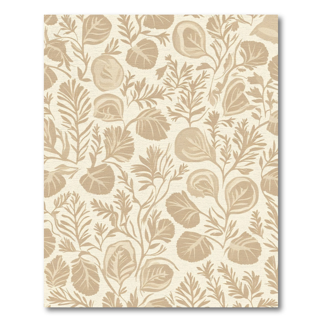 Sandy Beige Botanical Leafy Vines Rug