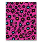 Hot Pink Abstract Organic Circles Rug