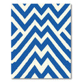 Bold Blue White Zigzag Stripe Rug