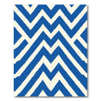 Bold Blue White Zigzag Stripe Rug