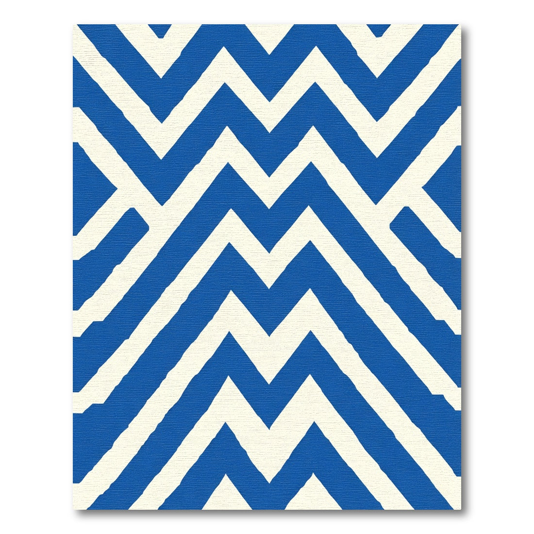 Bold Blue White Zigzag Stripe Rug