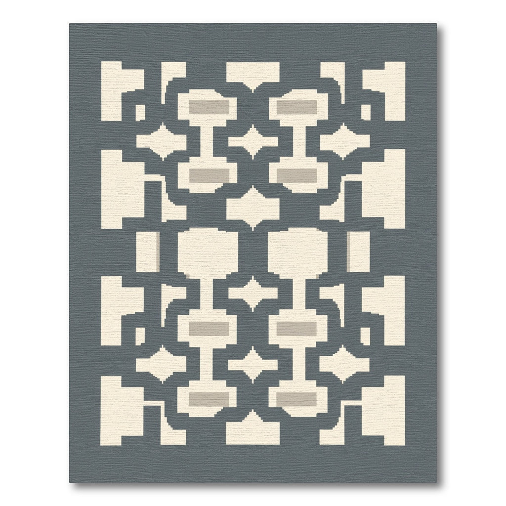 Gray And Beige Geometric Lattice Rug