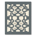Gray And Beige Geometric Lattice Rug