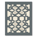 Gray And Beige Geometric Lattice Rug