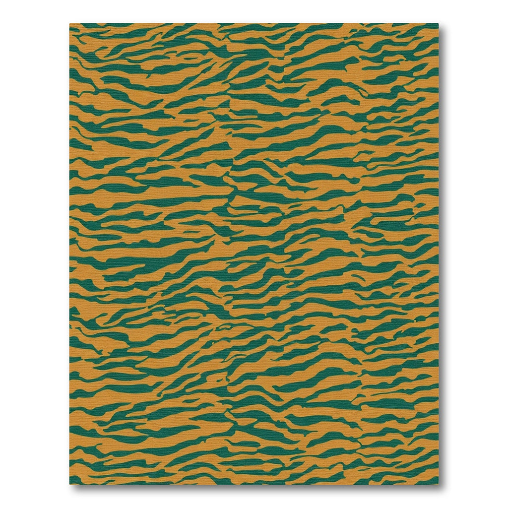 Bold Orange Teal Zebra Stripes Rug