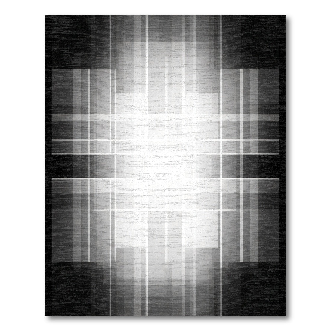 Monochromatic Geometric Grid Lines Rug