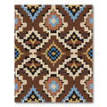 Brown Tribal Diamond Geometric Rug