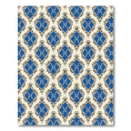 Royal Blue Ornate Quatrefoil Repeating Rug