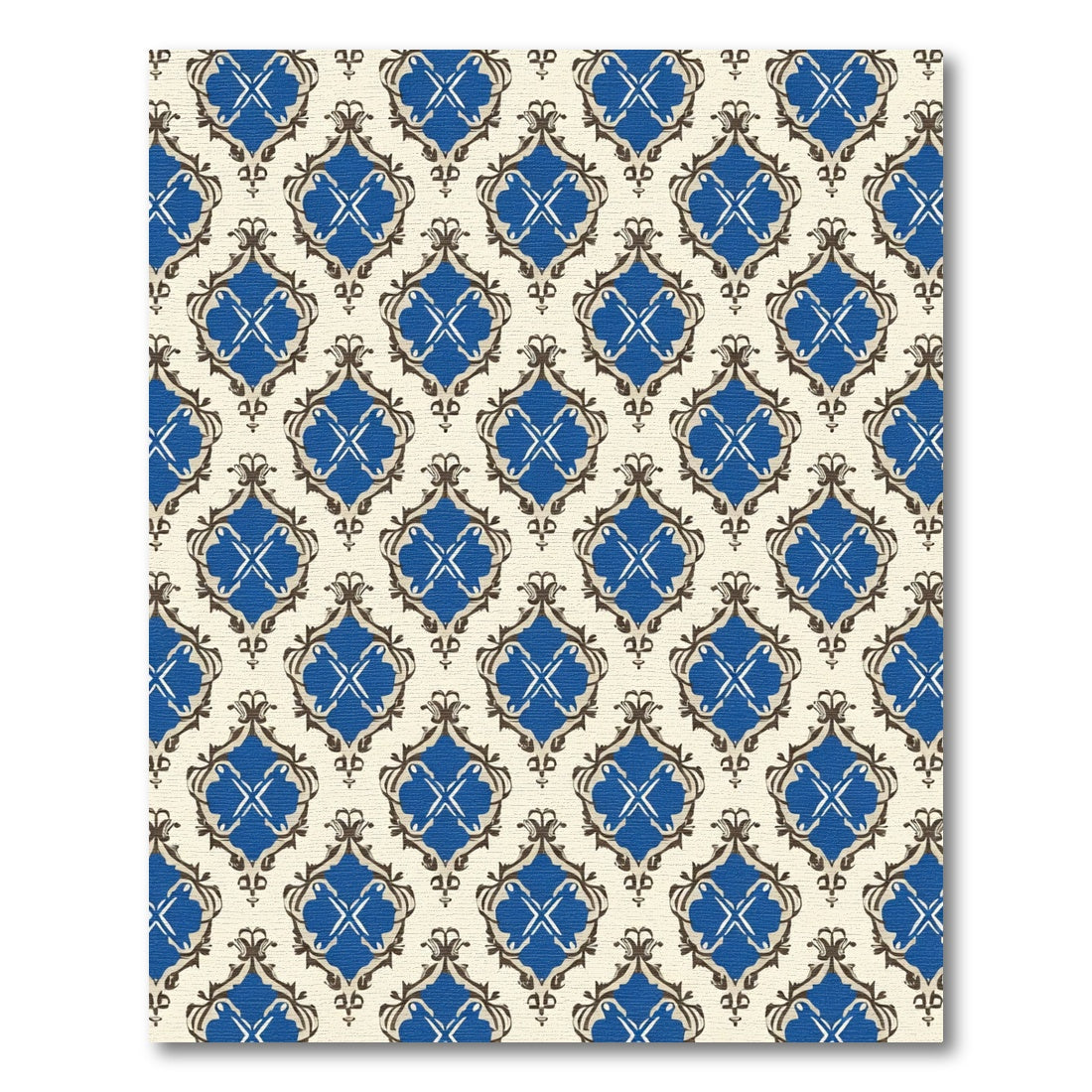 Royal Blue Ornate Quatrefoil Repeating Rug