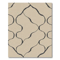 Beige Organic Wavy Vine Linework Rug