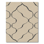Beige Organic Wavy Vine Linework Rug
