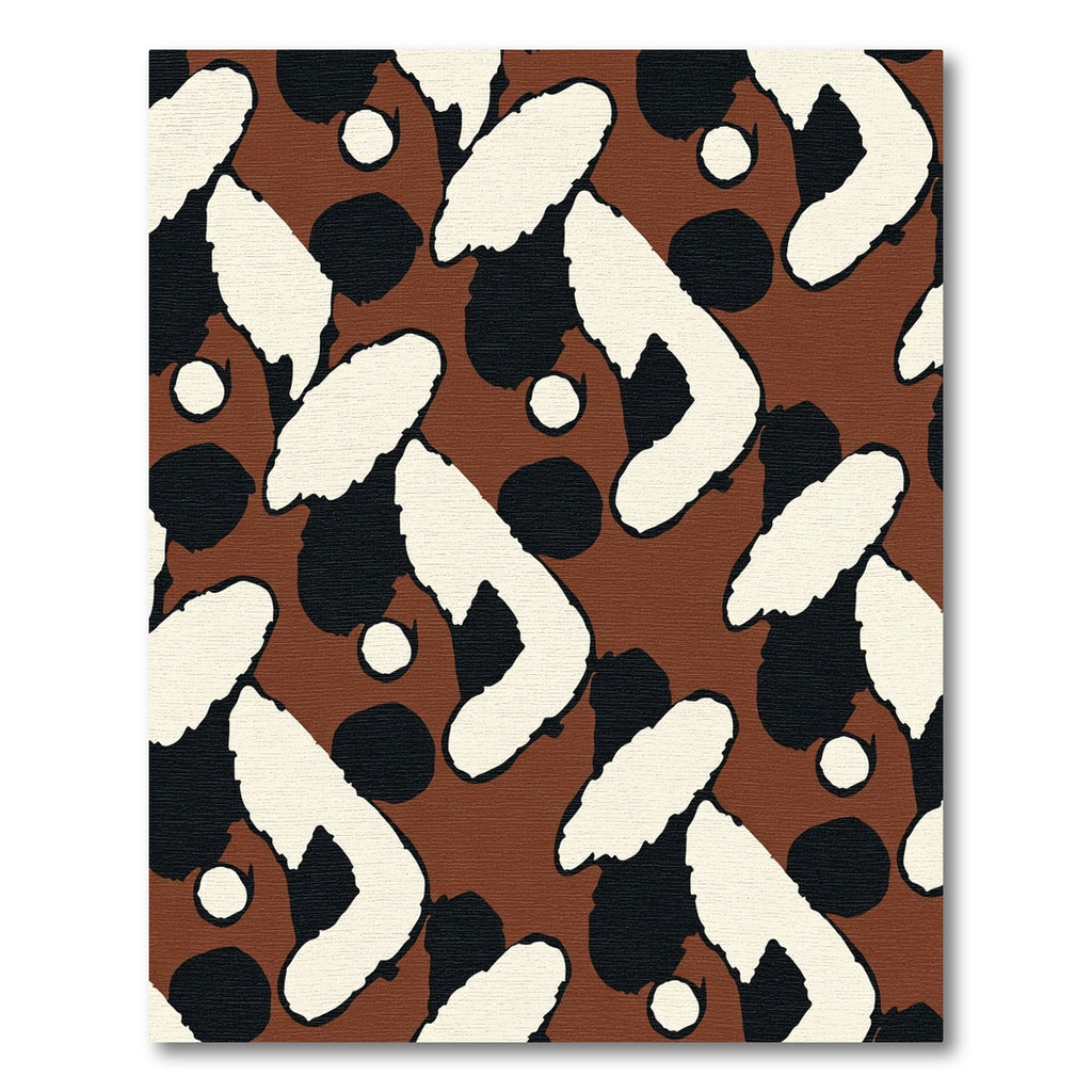 Brown Cream Black Abstract Brushstroke Rug