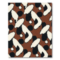 Brown Cream Black Abstract Brushstroke Rug