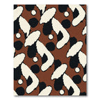 Brown Cream Black Abstract Brushstroke Rug