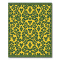 Amber Green Abstract Floral Arrangement Rug
