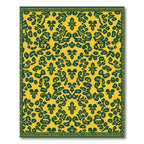 Amber Green Abstract Floral Arrangement Rug