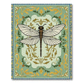 Emerald Dragonfly Floral Scroll Rug