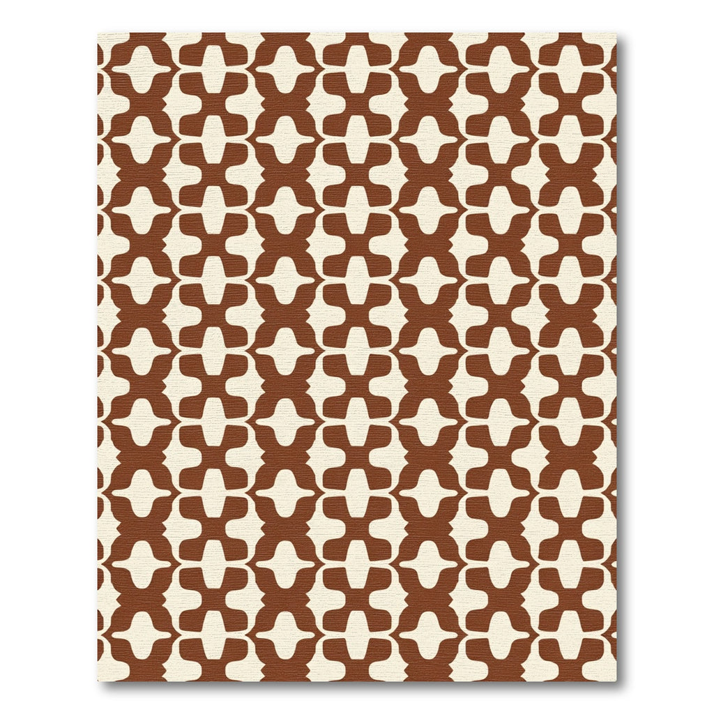 Brown Cream Abstract Repeat Arrangement Rug