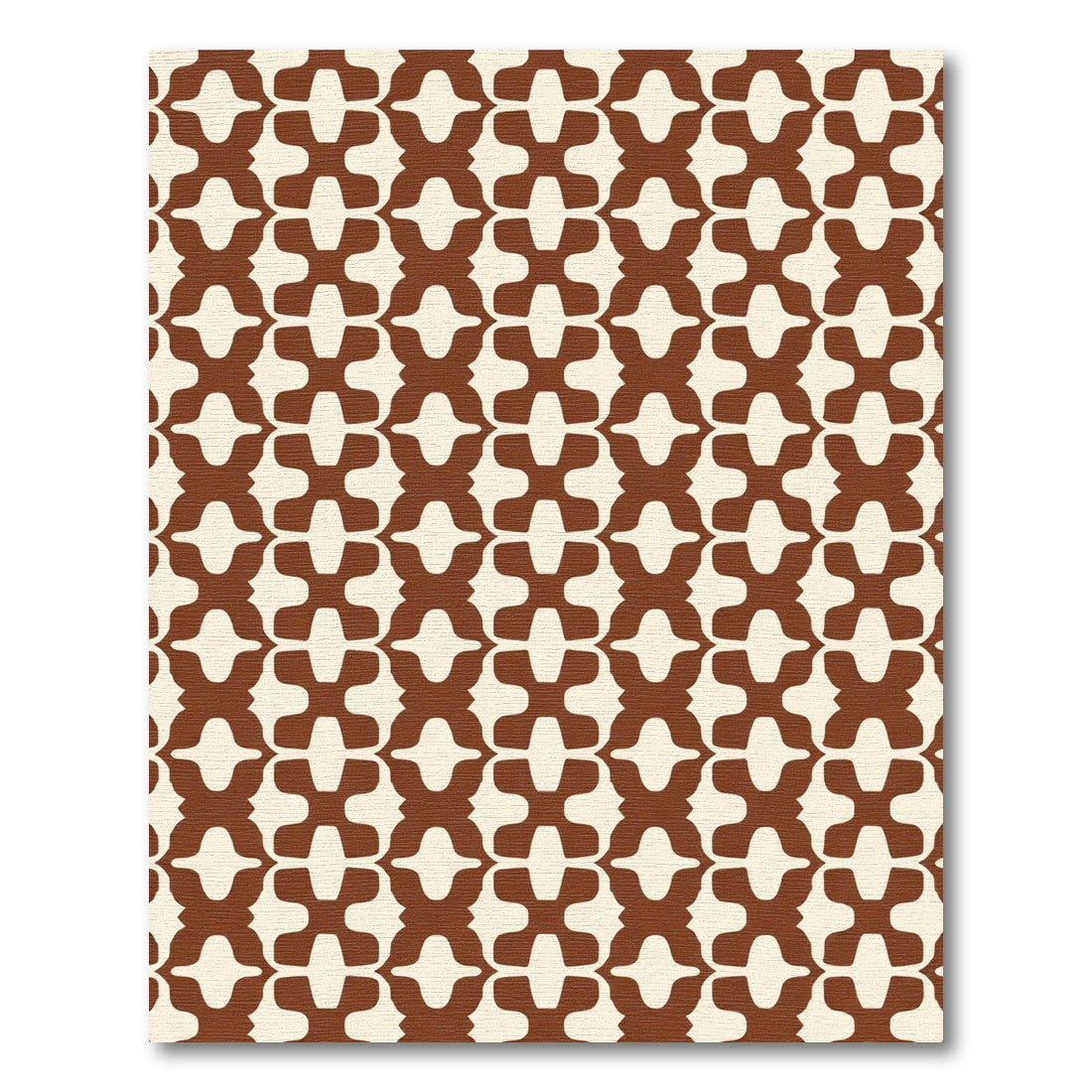 Brown Cream Abstract Repeat Arrangement Rug