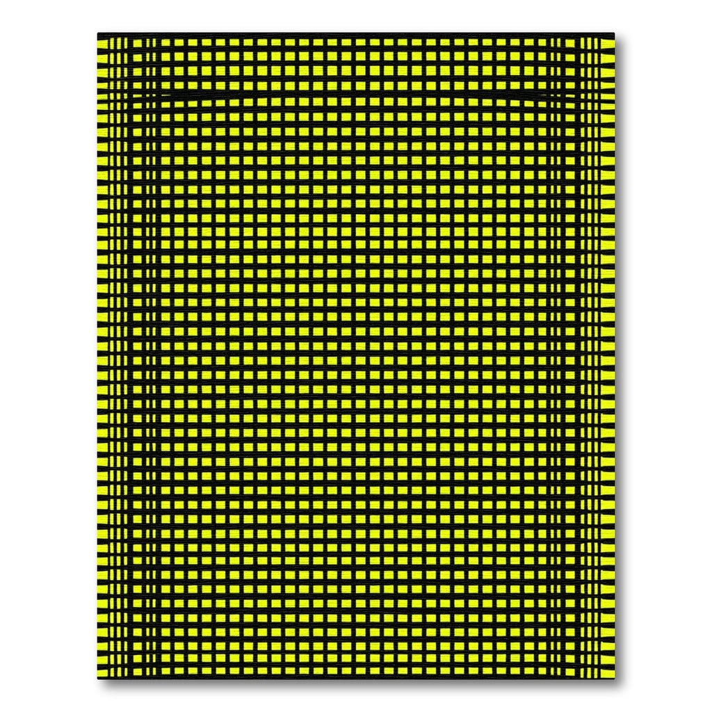 Neon Yellow Grid Check Rug