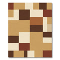 Terracotta Brown Geometric Blocks Rug