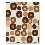 Retro Earthy Tone Rounded Squares Rug
