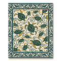 Teal Yellow Turtle Swirl Border Rug