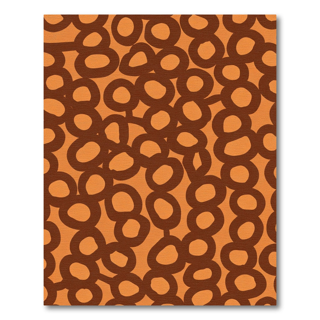Rustic Orange Circle Collage Rug