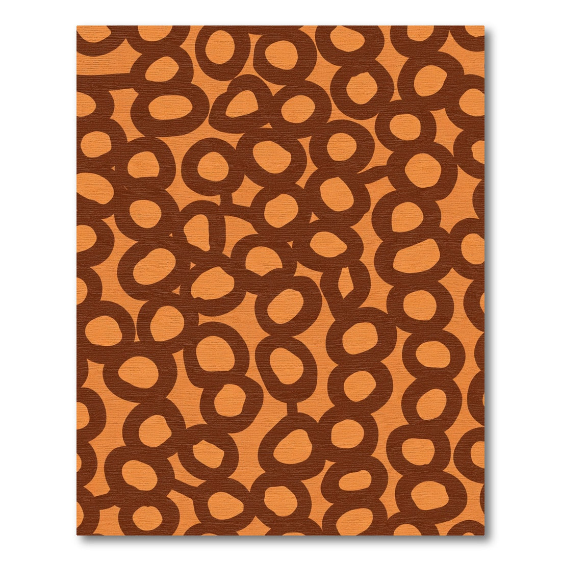 Rustic Orange Circle Collage Rug