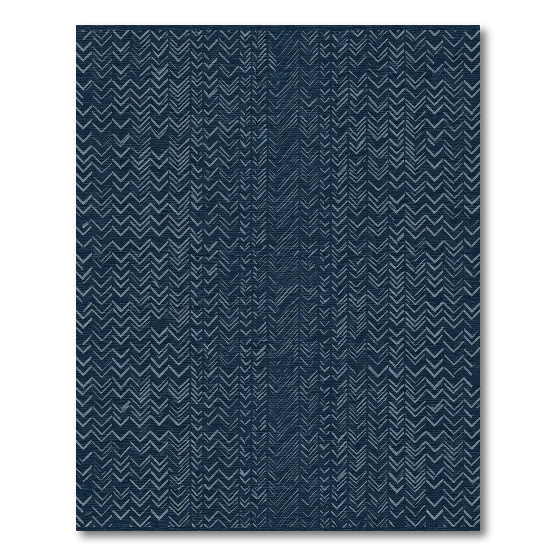Deep Navy Subtle Chevron Stripe Rug